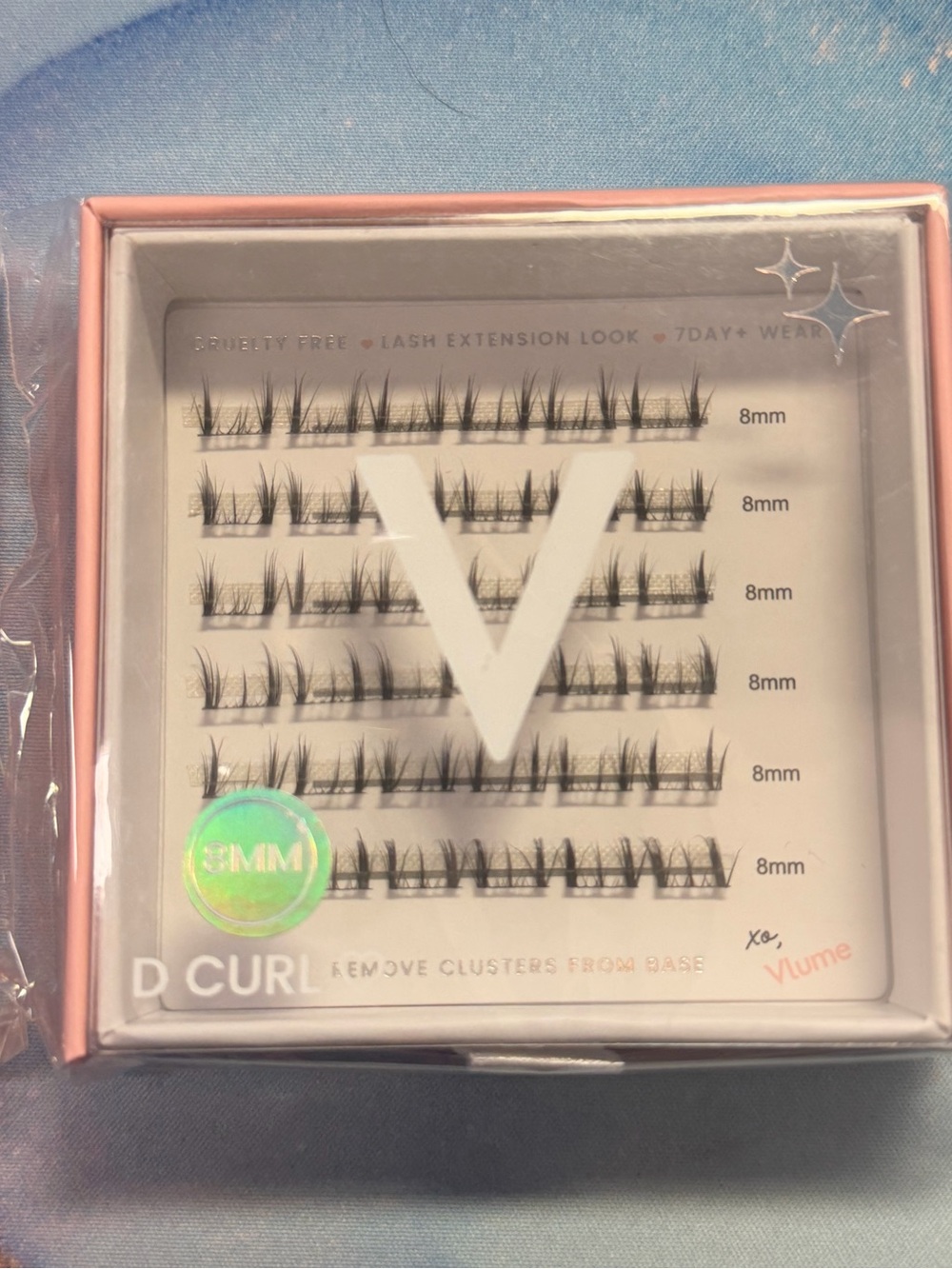 D Curl 8mm Cluster Lash Extensions - Black